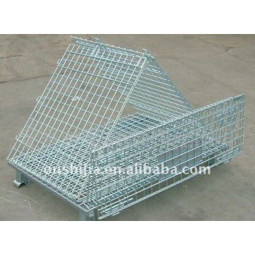 Contenedor de malla de alambre galvanizado plegable